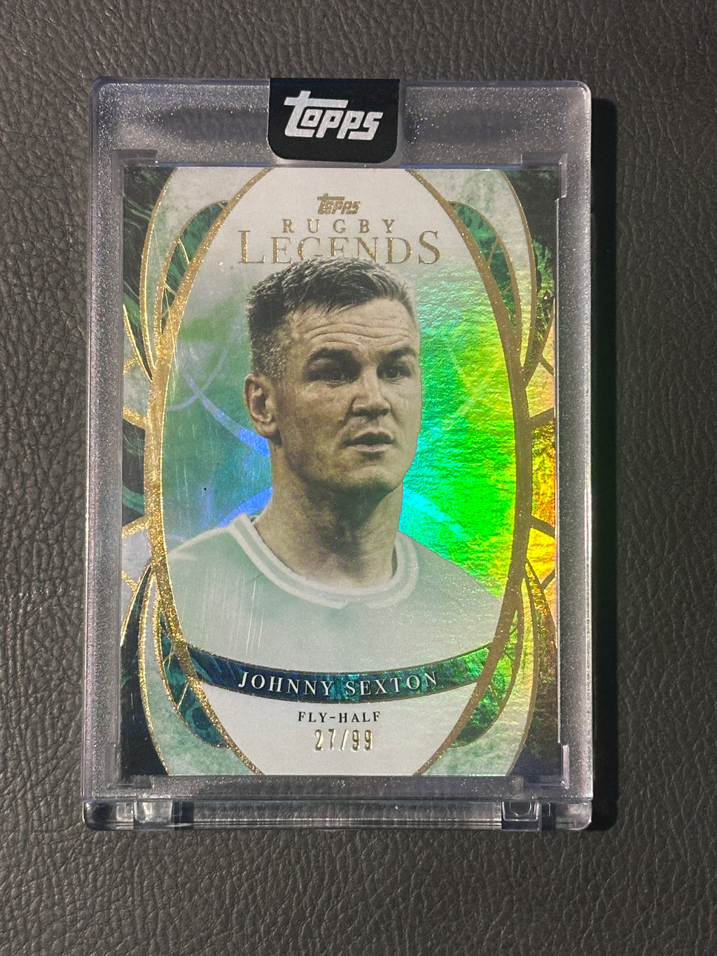 Johnny Sexton 2026 Topps Rugby Legends Green /99 Colour Match, Encased